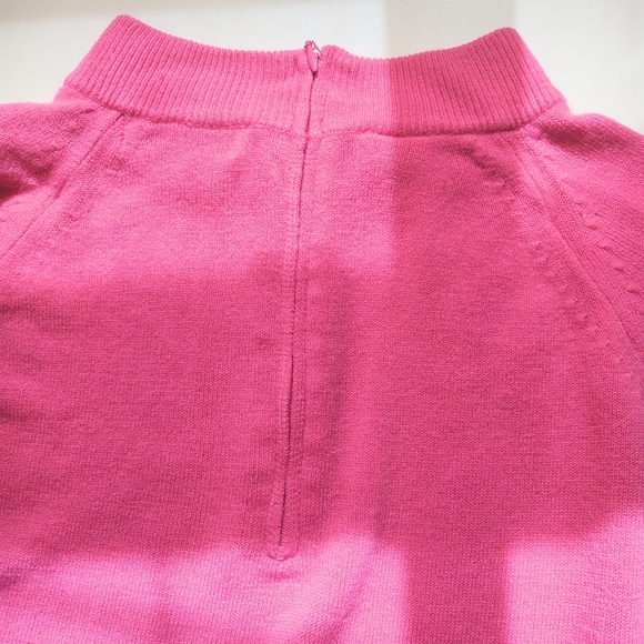 STEPHANIE ROGERS PLUS Bright Pink Mock Turtleneck Acrylic Sweater Size 1X - Picture 3 of 12